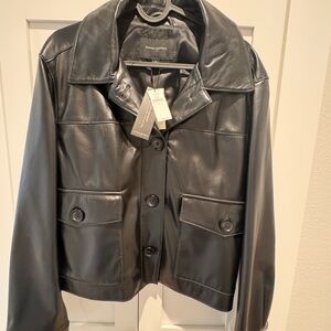 Women's Black Vegan Leather Jacket
